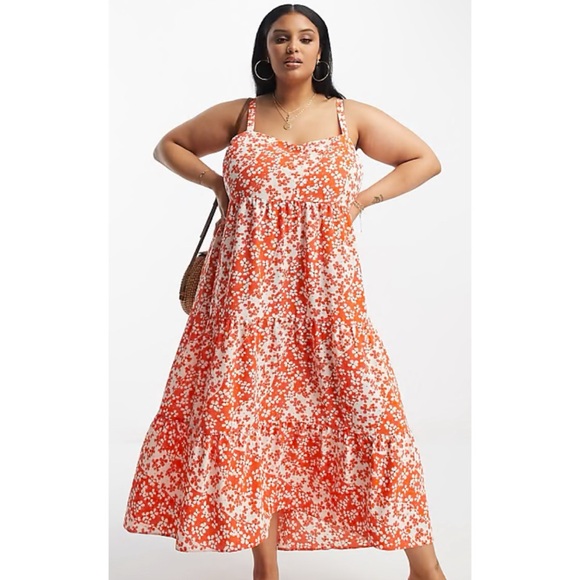 ASOS | Dresses | Asos Design Daisy Floral Open Back Tiered Maxi Dress ...